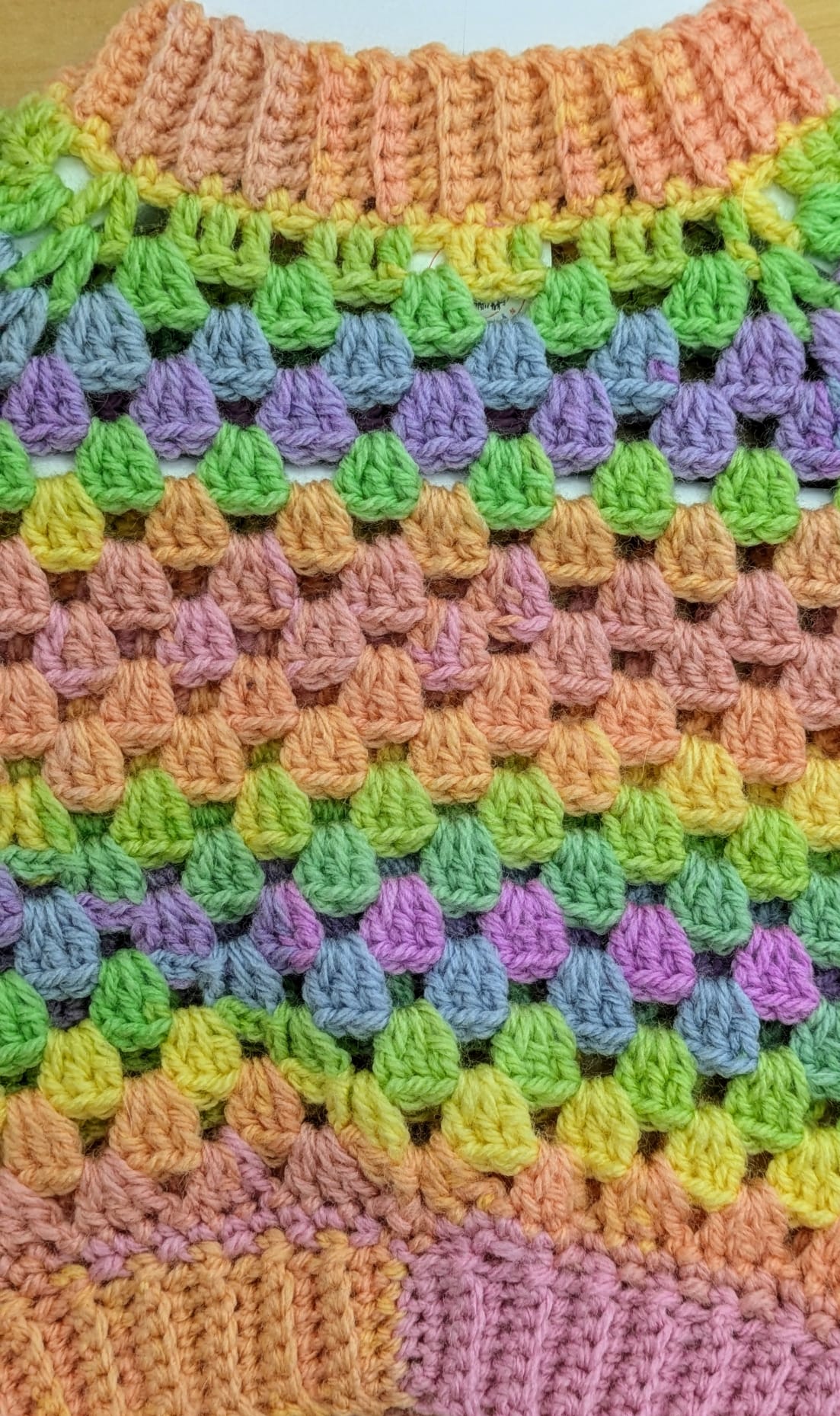 Rainbow Crochet T shirt