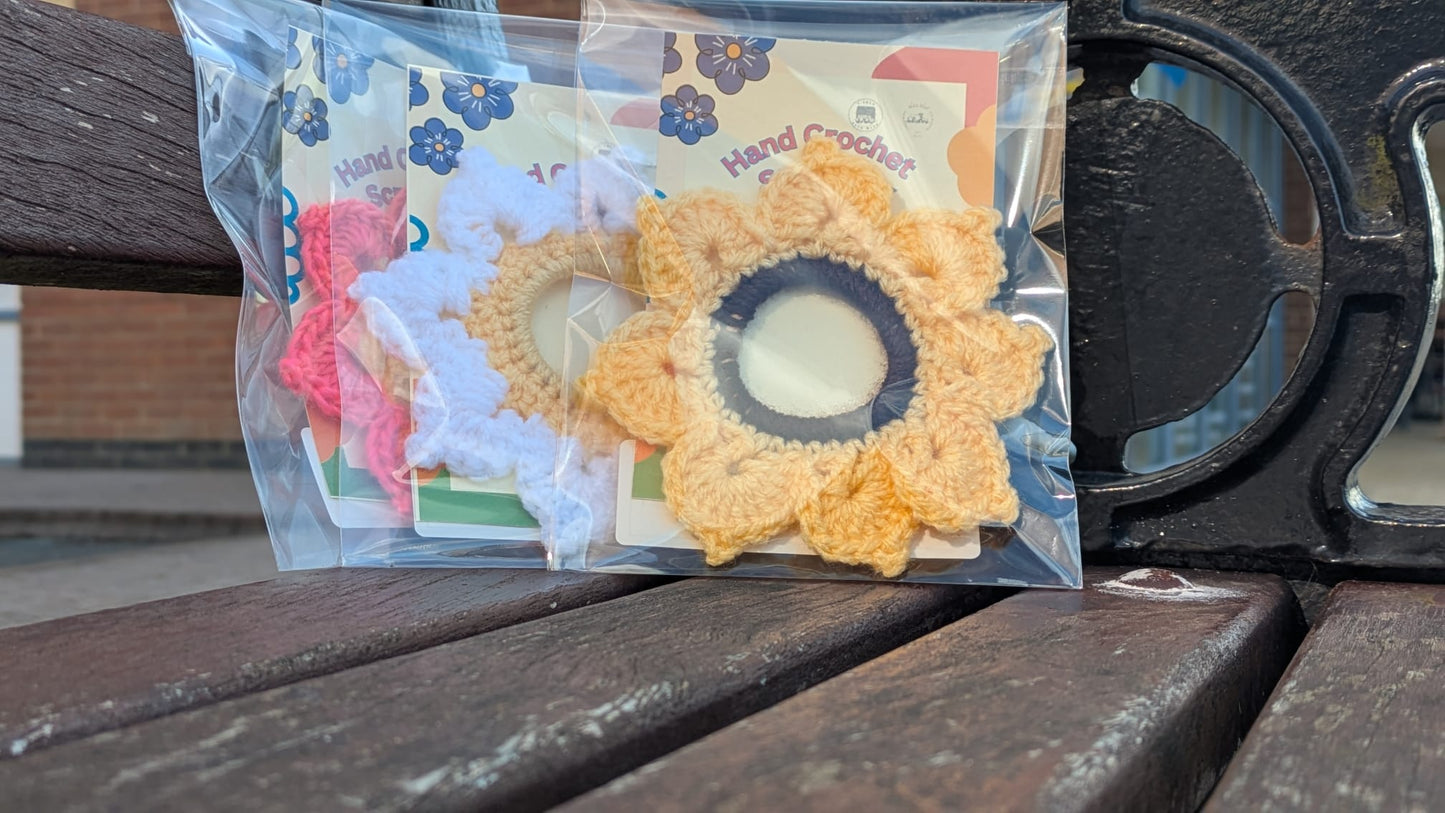 Hand Crochet Scrunchy - Flower