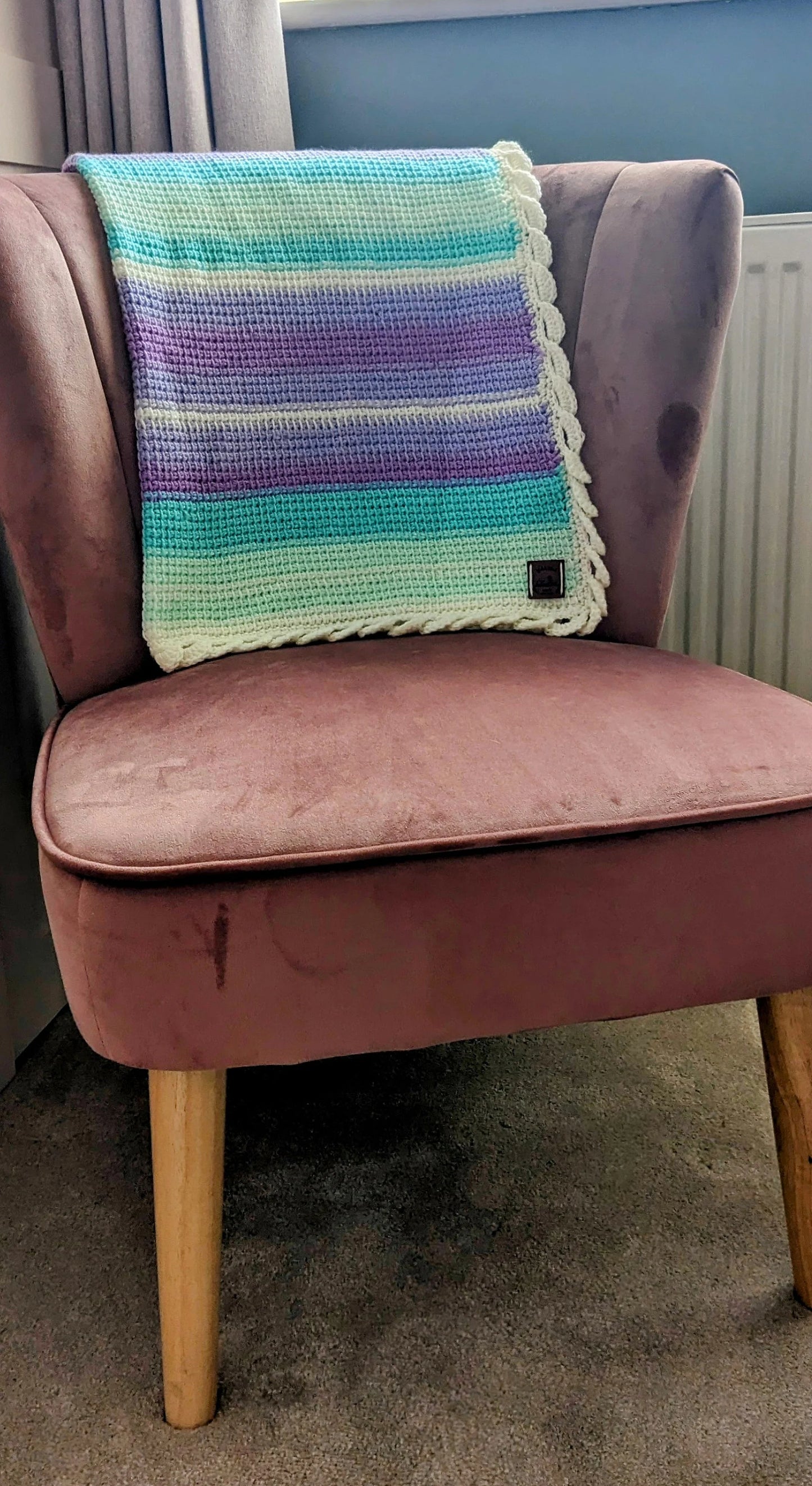 Hand Tunisian Crochet Baby Blanket