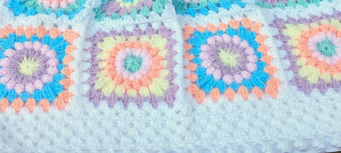Rainbow Granny Square Blanket