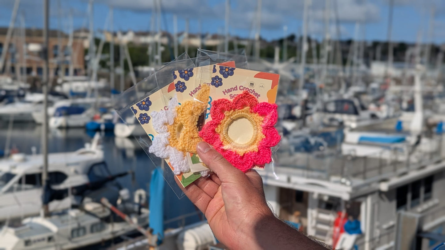 Hand Crochet Scrunchy - Flower