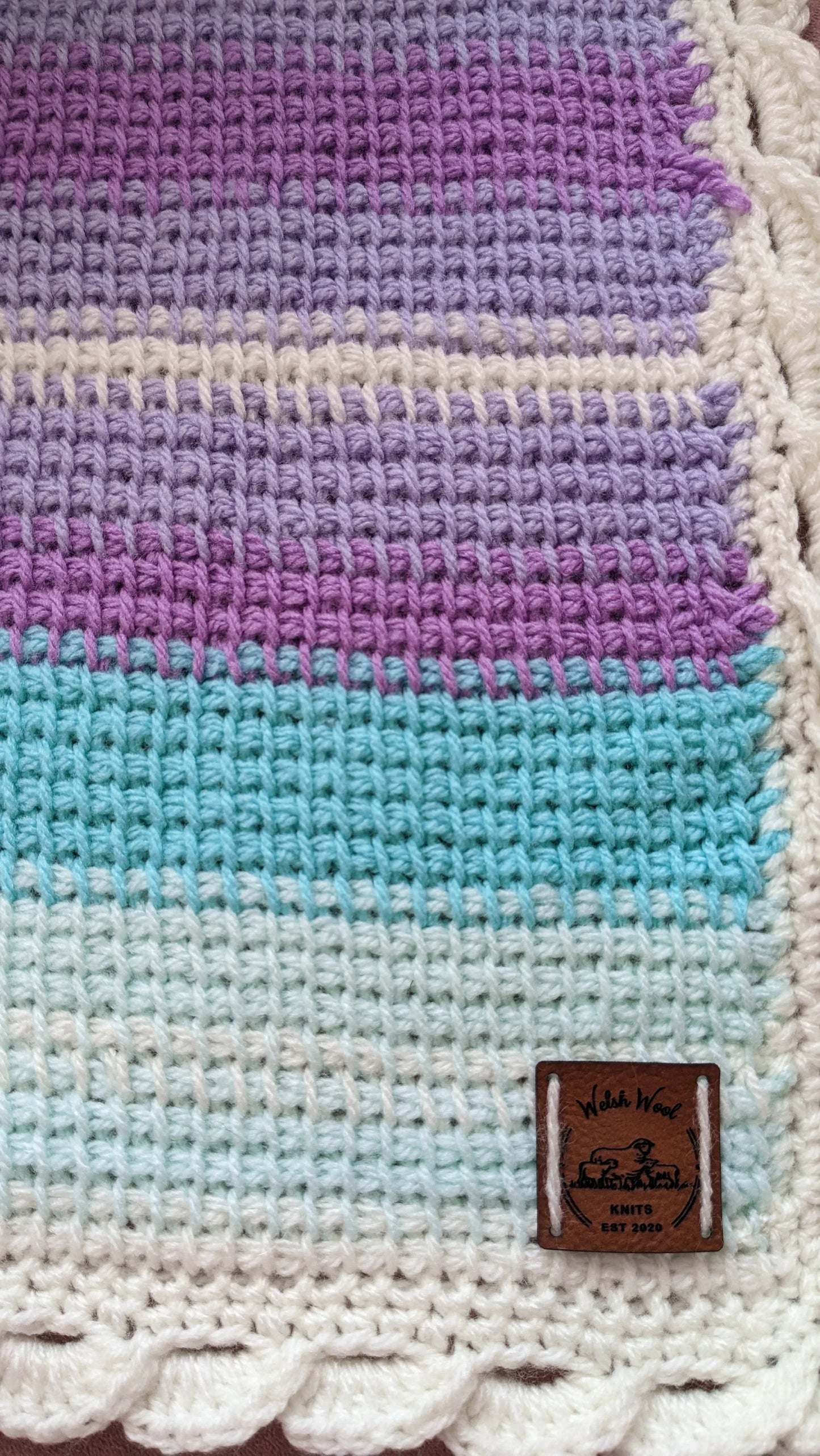 Hand Tunisian Crochet Baby Blanket