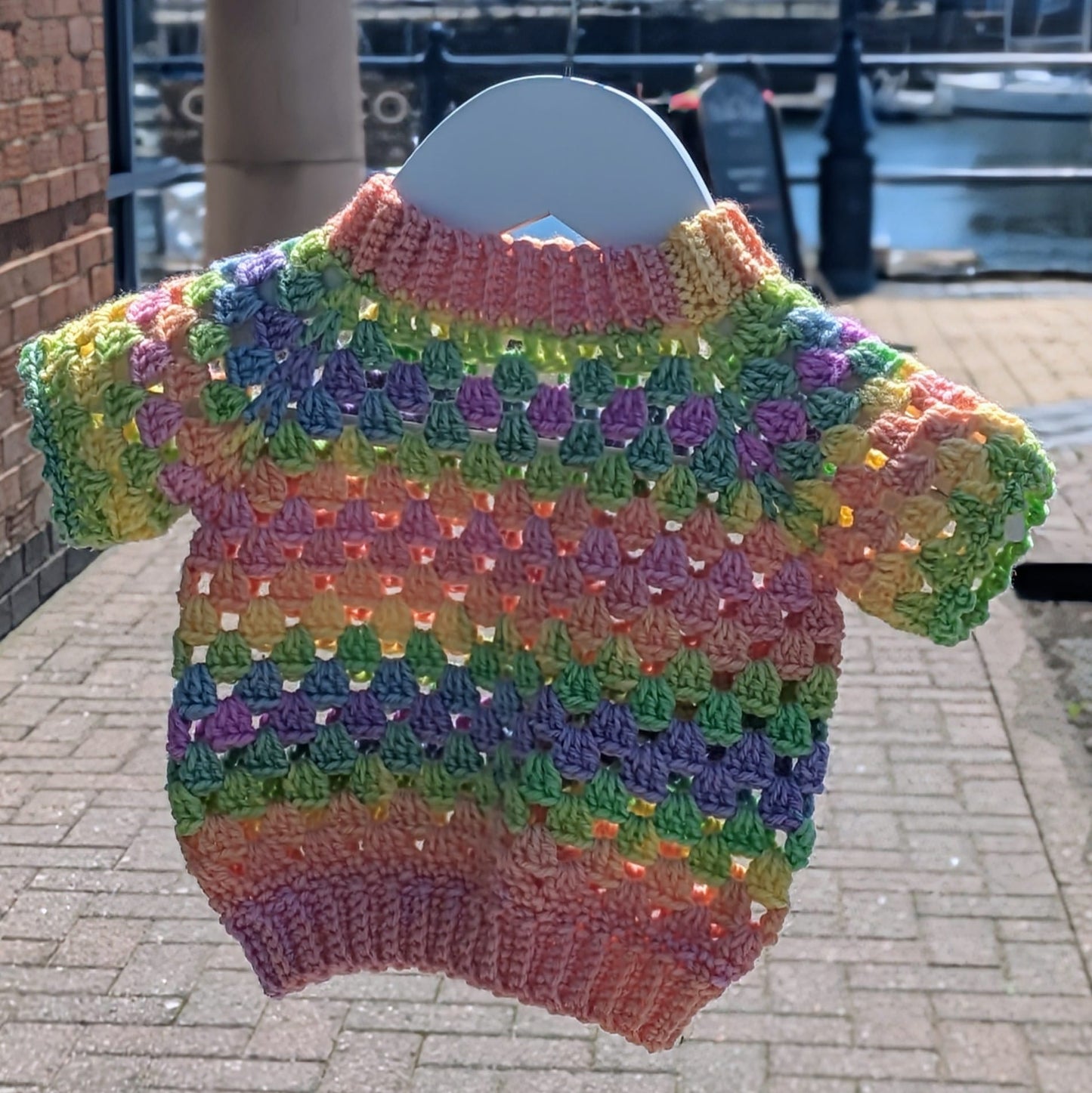 Rainbow Crochet T shirt