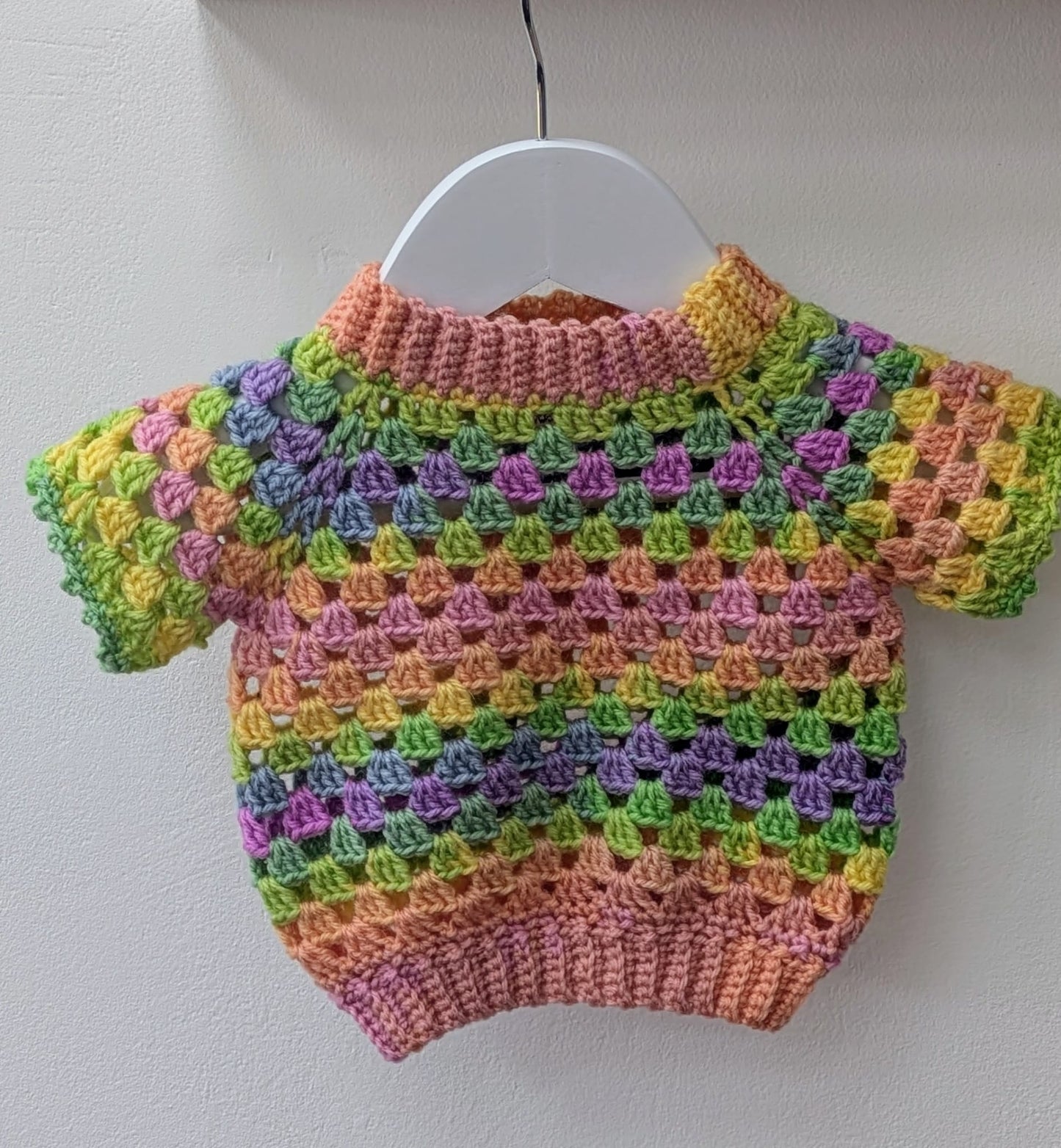 Rainbow Crochet T shirt