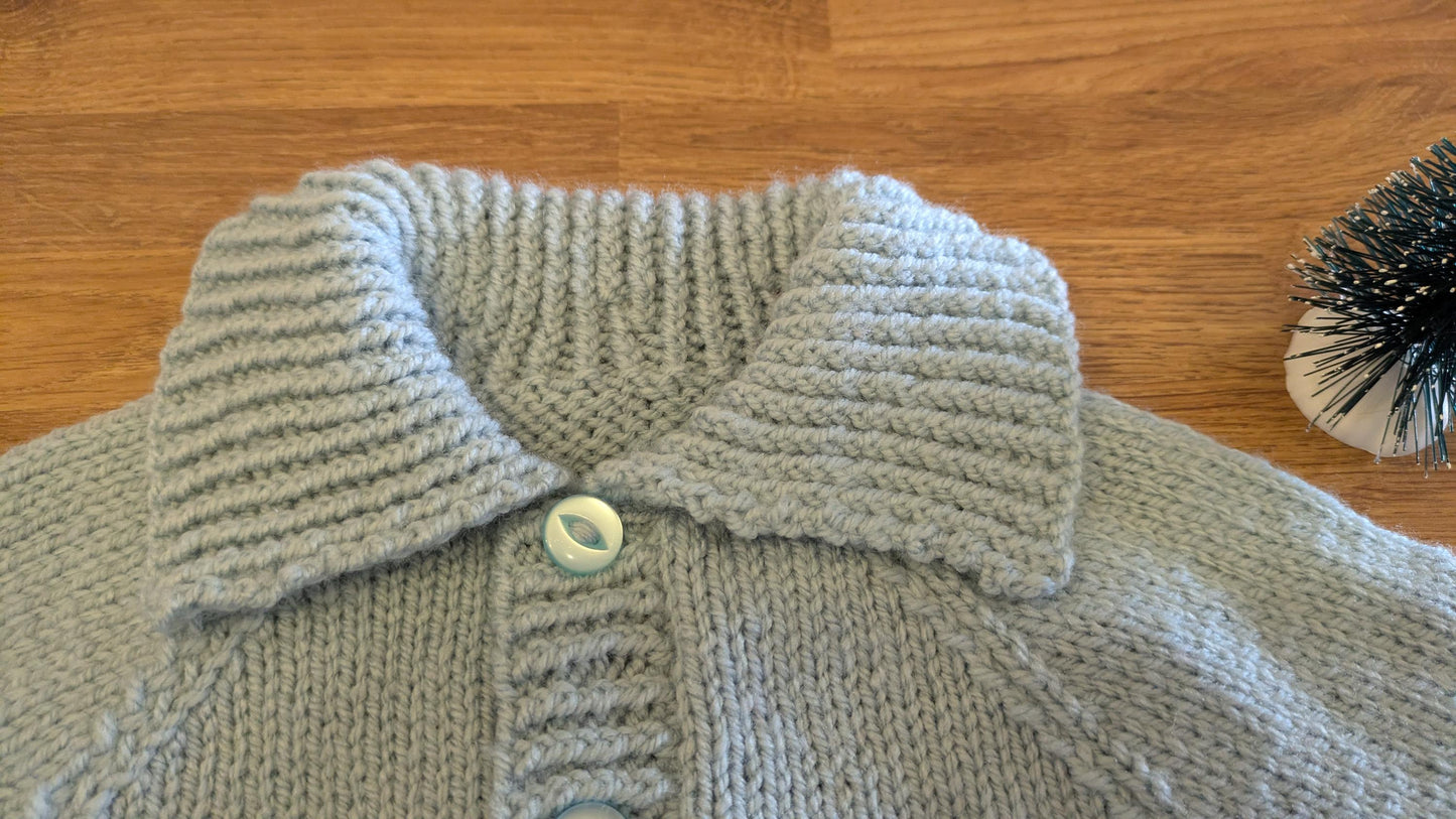 Hand Knitted Snowflake Cardigan