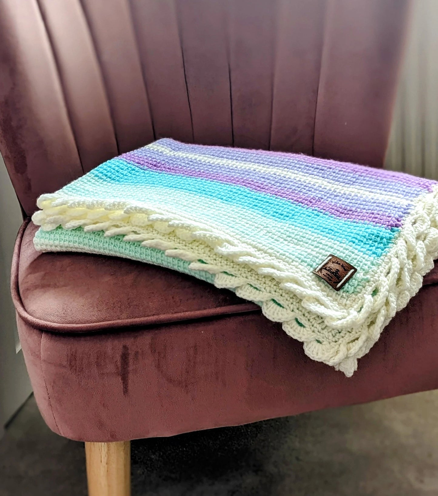 Hand Tunisian Crochet Baby Blanket