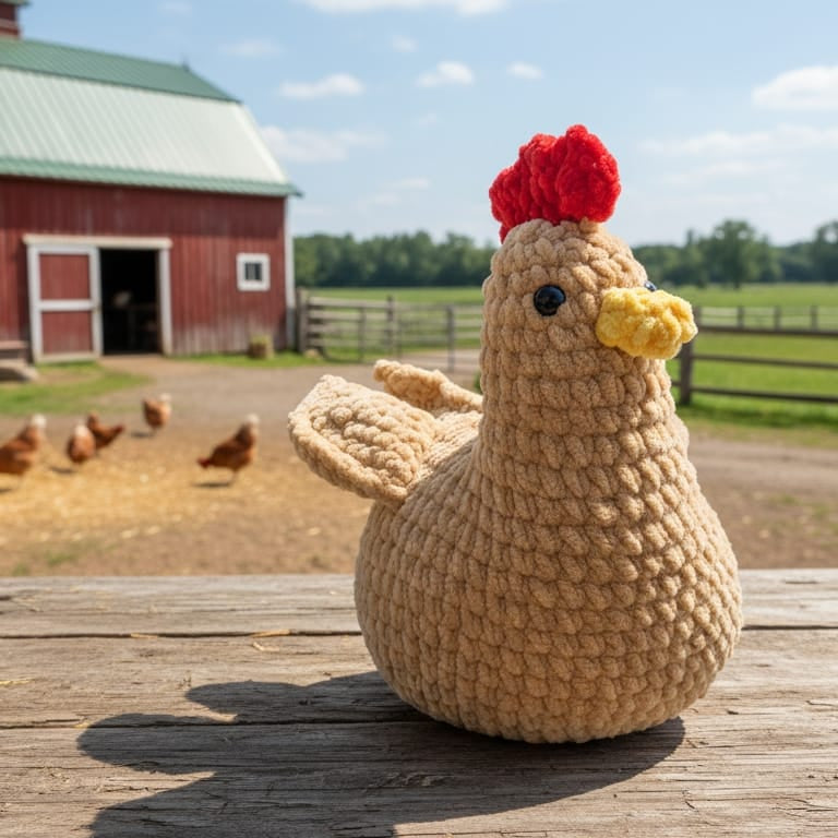 Crochet Door Stopper Chicken