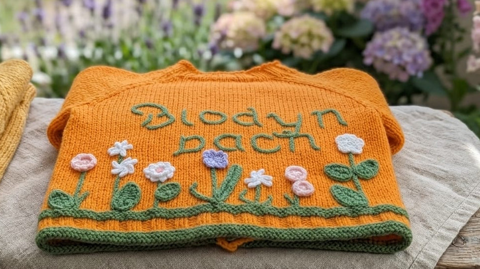 "Blodyn Bach" Hand-Knitted Children's Cardigan 6-7 Years