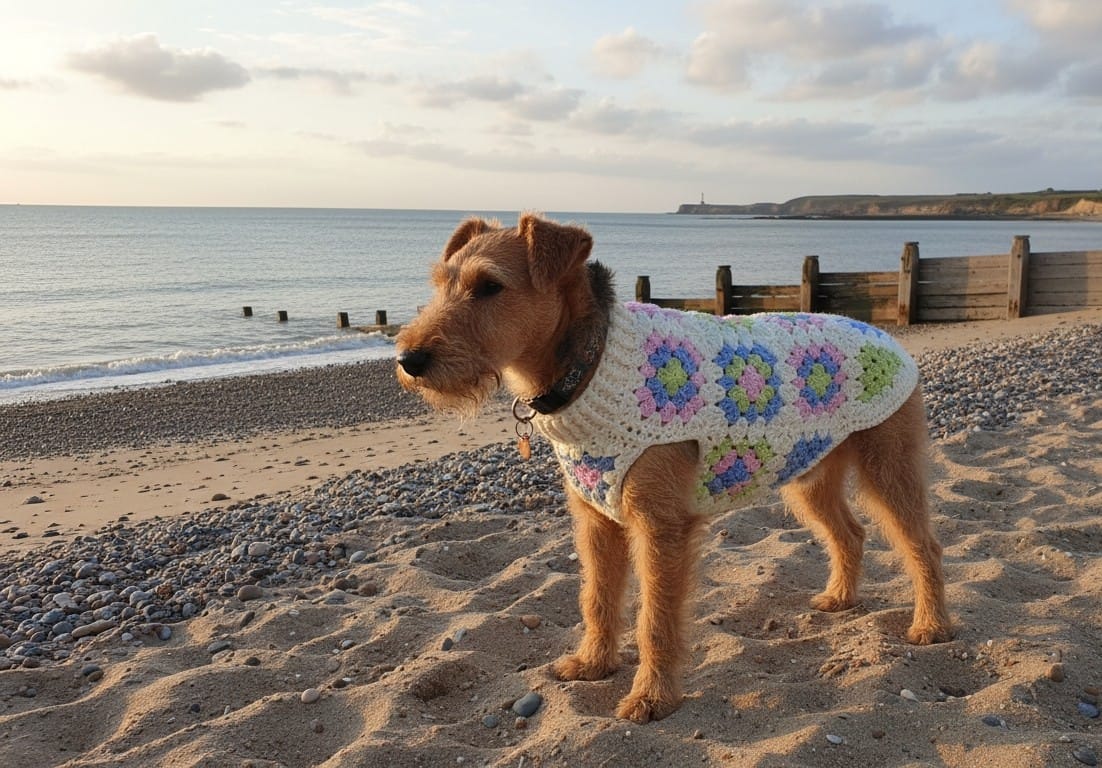 Hand Crochet Granny Square Dog Jumper