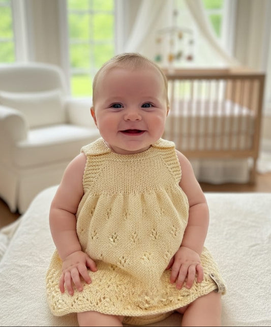 Cotton Hand Knitted Summer Dress - Newborn up to 3 years