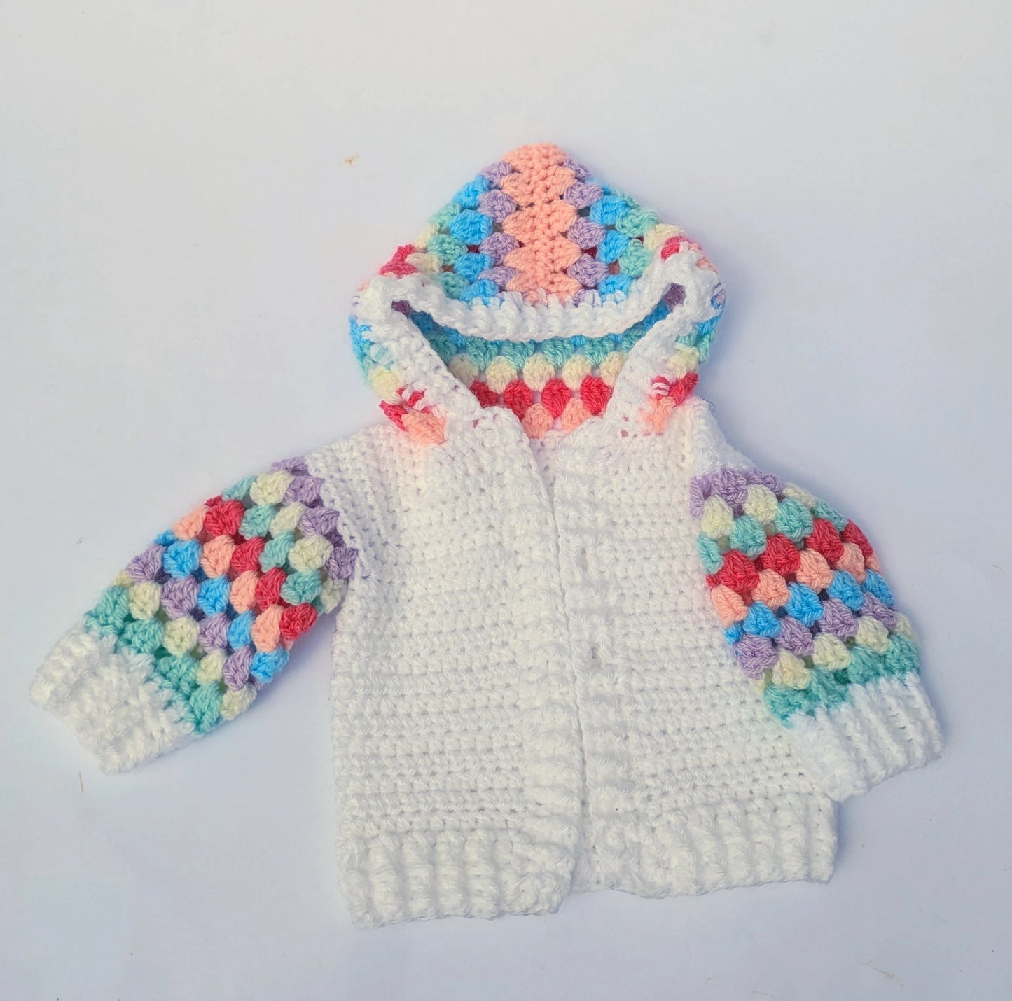 Rainbow Baby Cardigan with Blanket Set Gift